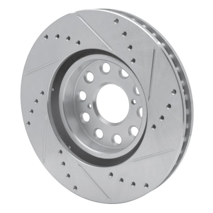 R1 Concepts R1 93-98 Toyota Supra Front Left Drilled & Slotted Silver Brake Rotor