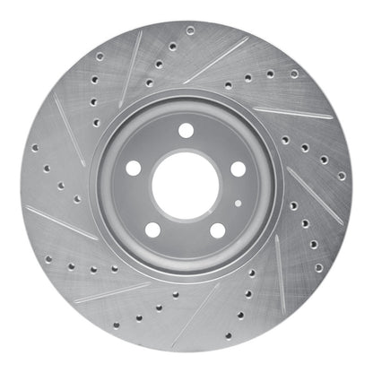 R1 Concepts R1 11-17 Audi A5 Front Right Drilled & Slotted Silver Brake Rotor