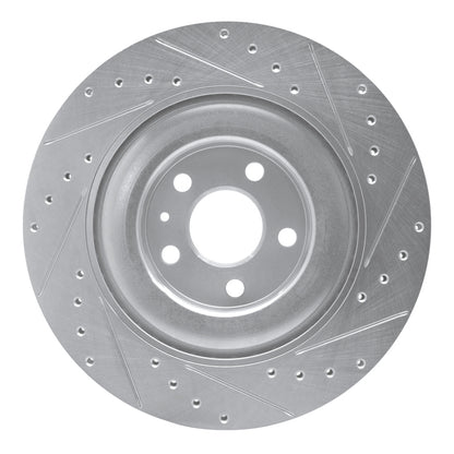 R1 Concepts R1 16-26 Polestar Polestar 2 Rear Left Drilled & Slotted Silver Brake Rotor