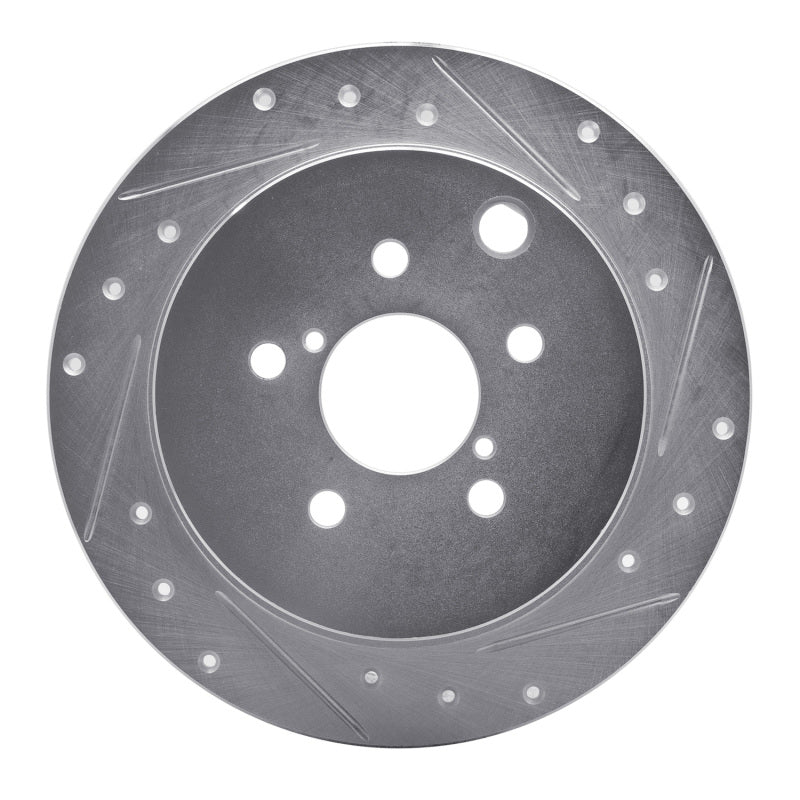 R1 Concepts R1 12-23 Subaru Impreza Rear Right Drilled & Slotted Silver Brake Rotor