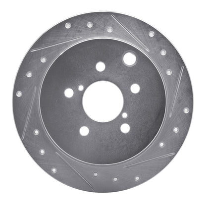 R1 Concepts R1 12-23 Subaru Impreza Rear Right Drilled & Slotted Silver Brake Rotor