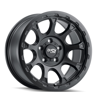 Dirty Life 9307 Drifter 17x8.5/5x127 BP/-6mm Offset/78.1mm Hub Matte Black Wheel - Beadlock
