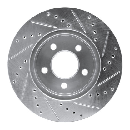 R1 Concepts R1 02-07 Jeep Liberty Front Left Drilled & Slotted Silver Brake Rotor