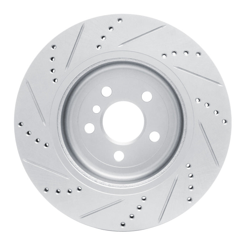 R1 Concepts R1 17-25 BMW 330I Left Rear Drilled & Slotted Silver Brake Rotor