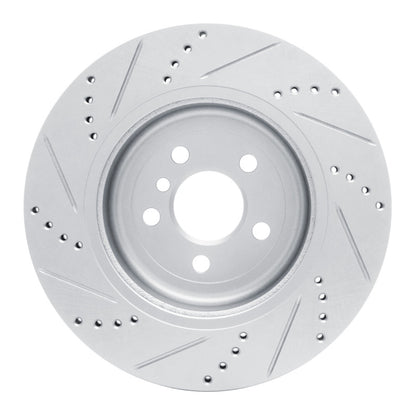 R1 Concepts R1 17-25 BMW 330I Left Rear Drilled & Slotted Silver Brake Rotor