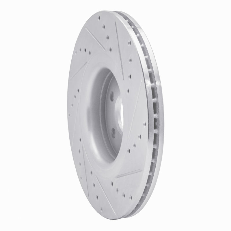 R1 Concepts R1 14-19 Ford Focus Front Left Drilled & Slotted Silver Brake Rotor