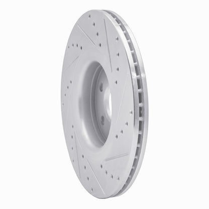 R1 Concepts R1 14-19 Ford Focus Front Left Drilled & Slotted Silver Brake Rotor