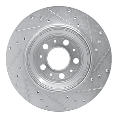 R1 Concepts R1 03-14 Volvo XC90 Rear Left Drilled & Slotted Silver Brake Rotor