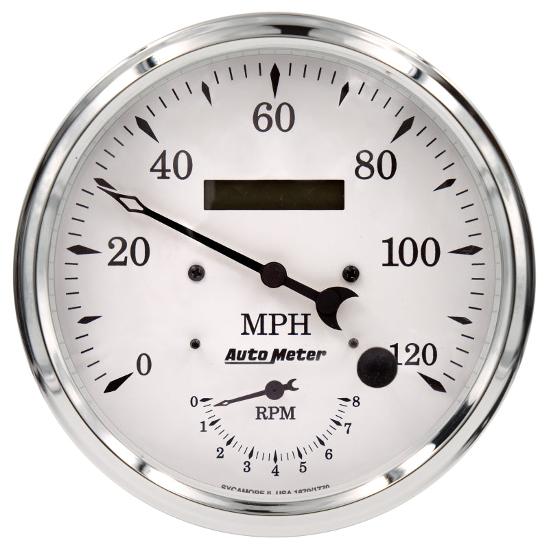 AutoMeter Auto Meter Old Tyme White Tach/Speedo 5in. - 120mph & 8k RPM