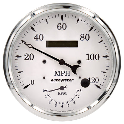 AutoMeter Auto Meter Old Tyme White Tach/Speedo 5in. - 120mph & 8k RPM