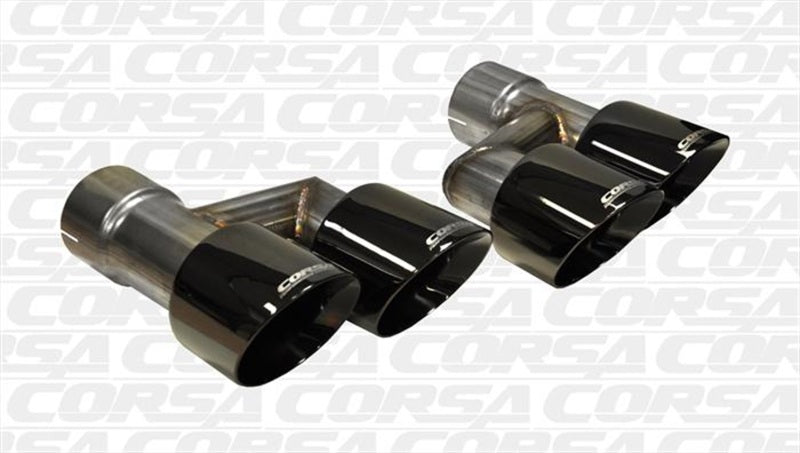 CORSA Performance Corsa 2015-2017 Ford Mustang GT 5.0 Black Quad Tips Kit