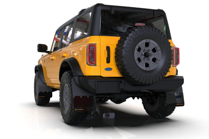 Rally Armor 21-25 Ford Bronco (Steel Bmpr - NO Rptr/Sprt - NO RR/RB) Blk Mud Flap w/Red Logo