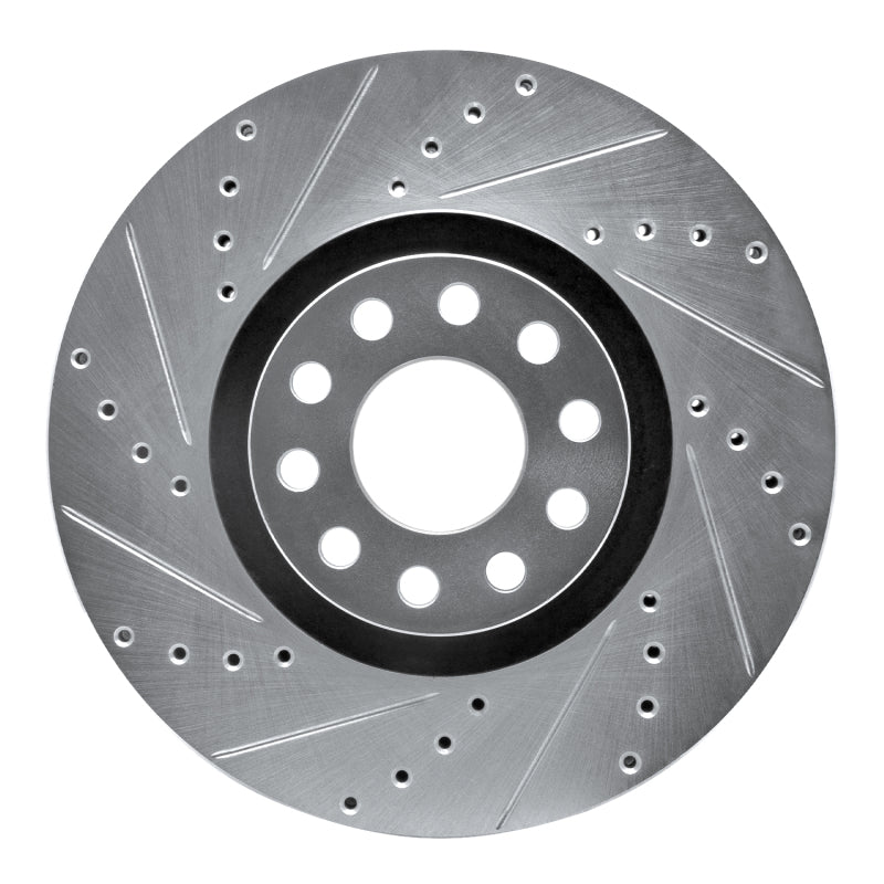 R1 Concepts R1 02-05 Volkswagen Passat (USA/Canada) Front Left Drilled & Slotted Silver Brake Rotor