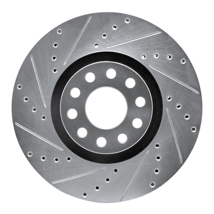 R1 Concepts R1 02-05 Volkswagen Passat (USA/Canada) Front Left Drilled & Slotted Silver Brake Rotor