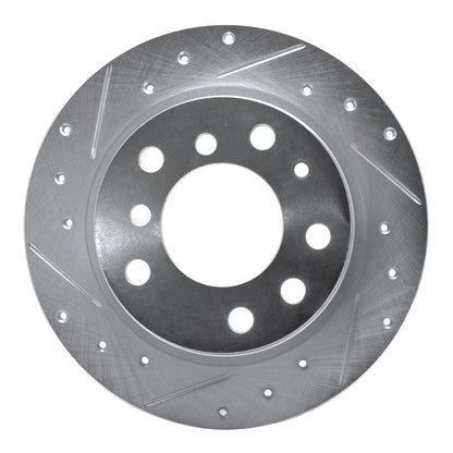 R1 Concepts R1 69-81 BMW 2800 Rear Left Drilled & Slotted Silver Brake Rotor