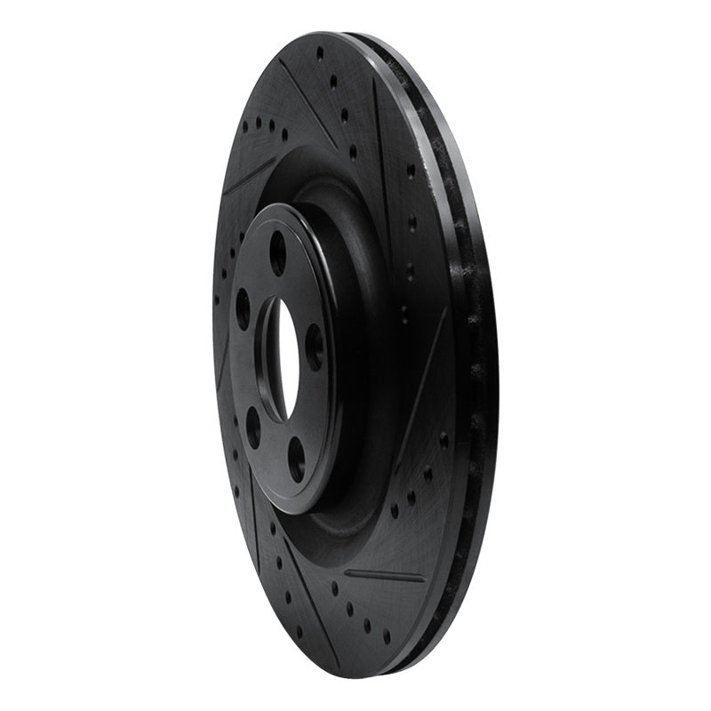 R1 Concepts R1 14-21 Jaguar F-Type Rear Right Drilled & Slotted Black Brake Rotor
