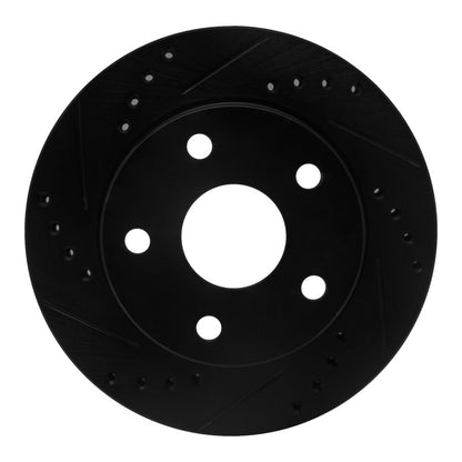 R1 Concepts R1 91-94 Toyota Previa Front Left Drilled & Slotted Black Brake Rotor
