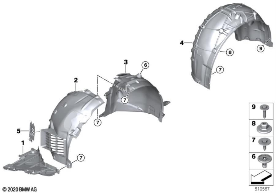 Genuine BMW 51718082080 G87 M2 Cover, Wheel Housing, Rear Right