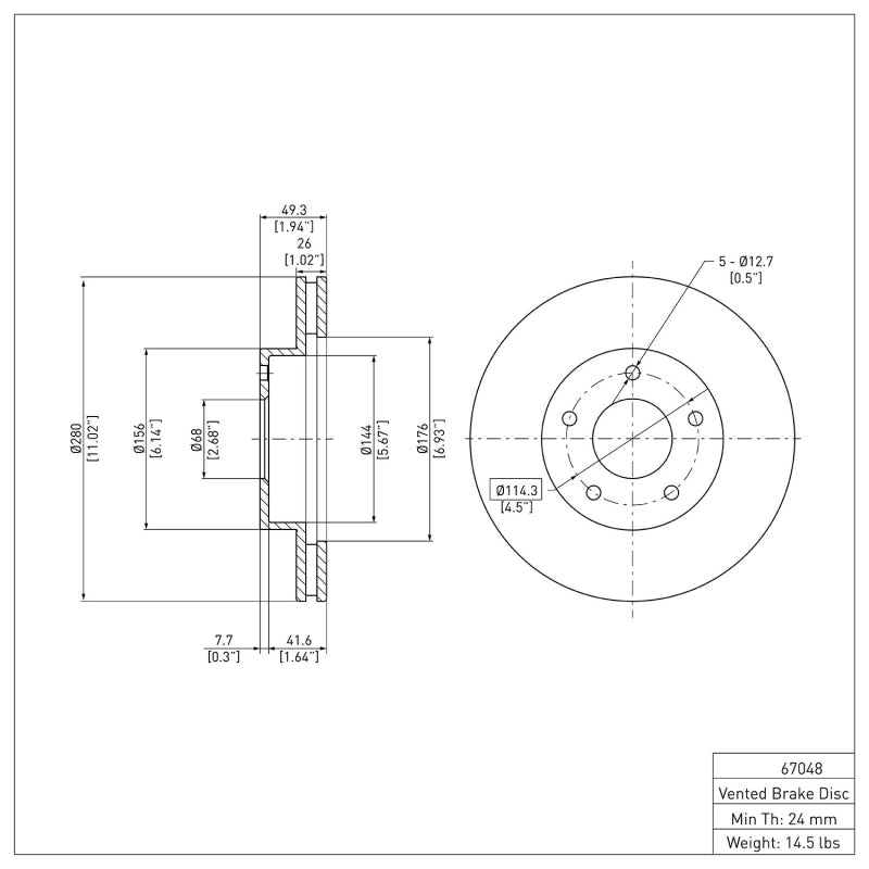 DFC 99-01 Infiniti I30 Front Brake Rotor