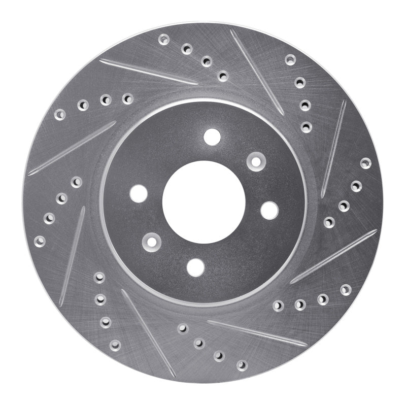 R1 Concepts R1 12-23 Hyundai ACCENT Front Right Drilled & Slotted Silver Brake Rotor