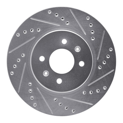 R1 Concepts R1 12-23 Hyundai ACCENT Front Right Drilled & Slotted Silver Brake Rotor