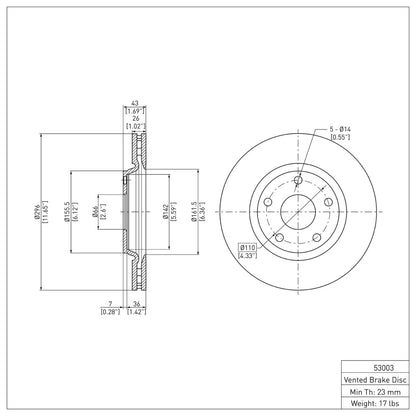 DFC 04-12 Chevrolet Malibu Front GeoSPEC Coated Rotor