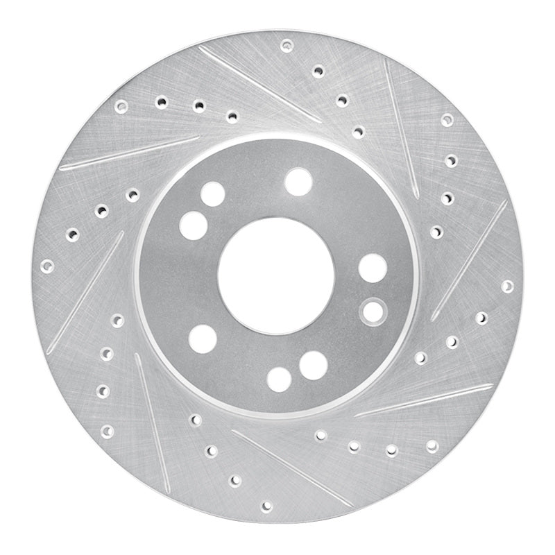 R1 Concepts R1 90-95 Mercedes-Benz 400E Front Right Drilled & Slotted Silver Brake Rotor