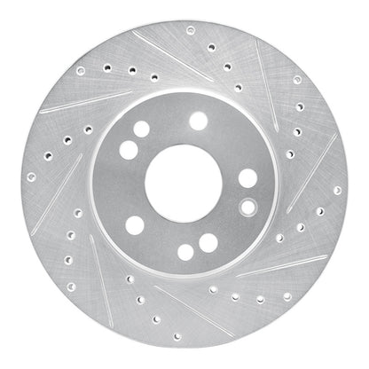 R1 Concepts R1 90-95 Mercedes-Benz 400E Front Right Drilled & Slotted Silver Brake Rotor