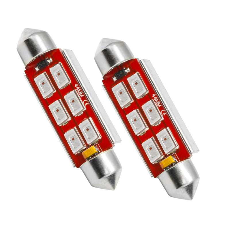 ORACLE Lighting Oracle 44MM 6 LED 3-Chip Festoon Bulbs (Pair) - Red