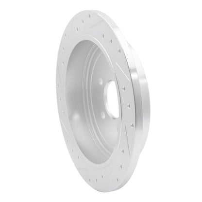 R1 Concepts R1 03-11 Lincoln Town Car Rear Right Drilled & Slotted Silver Brake Rotor