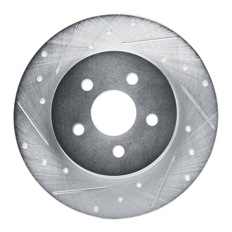 R1 Concepts R1 87-91 Chrysler TC Maserati Rear Left Drilled & Slotted Silver Brake Rotor