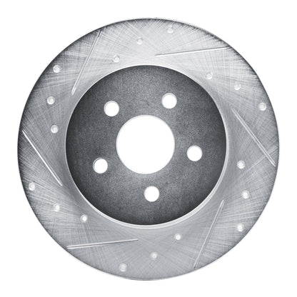 R1 Concepts R1 87-91 Chrysler TC Maserati Rear Left Drilled & Slotted Silver Brake Rotor