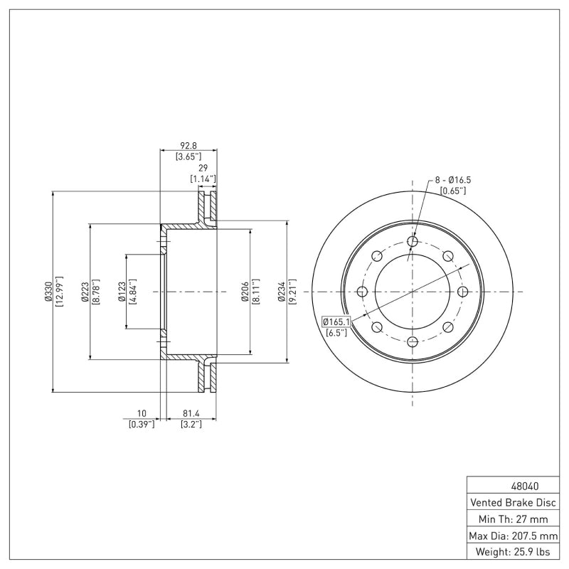 DFC 99-20 Chevrolet Suburban 2500 Rear GeoSPEC Coated Rotor
