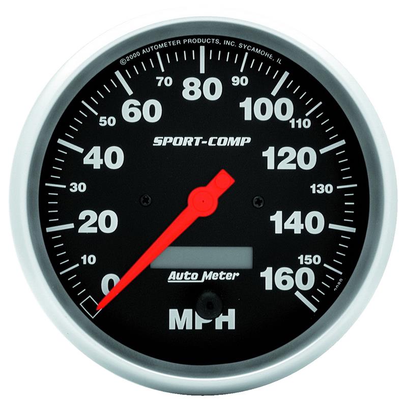 Autometer Sport-Comp 5 inch 160 MPH Electronic Speedometer Gauge w/LCD Odometer