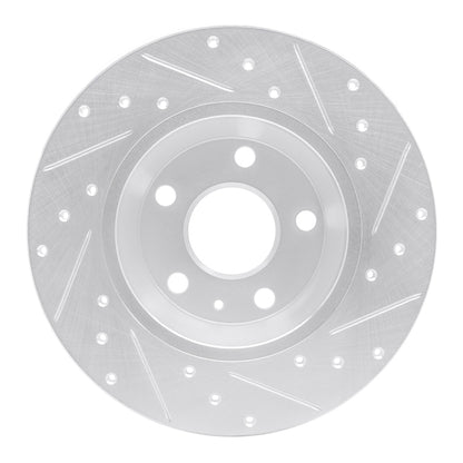 R1 Concepts R1 08-15 Audi TT Rear Left Drilled & Slotted Silver Brake Rotor