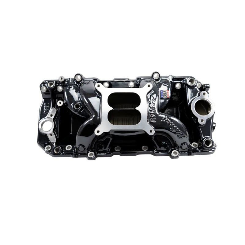 Edelbrock RPM Air-Gap Intake Manifold for Big-Block Chevy Oval Port - Black Plasma Finish