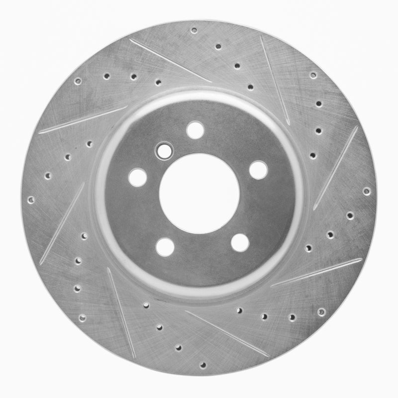 R1 Concepts R1 11-19 BMW 640I Gran Coupe Front Right Drilled & Slotted Silver Brake Rotor