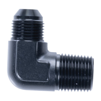 Russell Performance -8 AN to 1/2in NPT 90 Degree Flare to Pipe Adapter (Black)