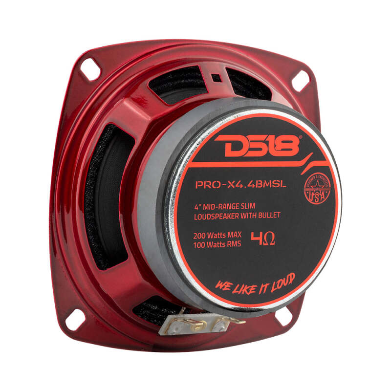 DS18 4in 100 Watts RMS 4 ohm Mid-Range Bullet Shallow Loudspeaker