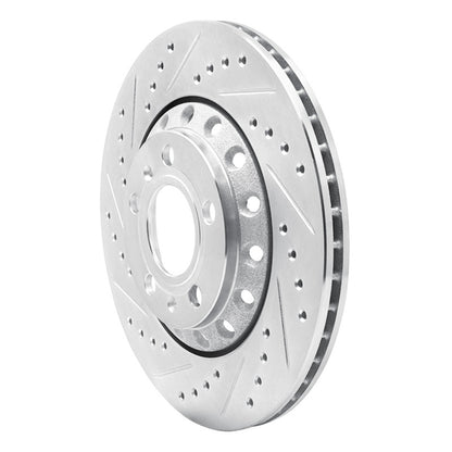 R1 Concepts R1 04-10 Audi A8 Rear Left Drilled & Slotted Silver Brake Rotor