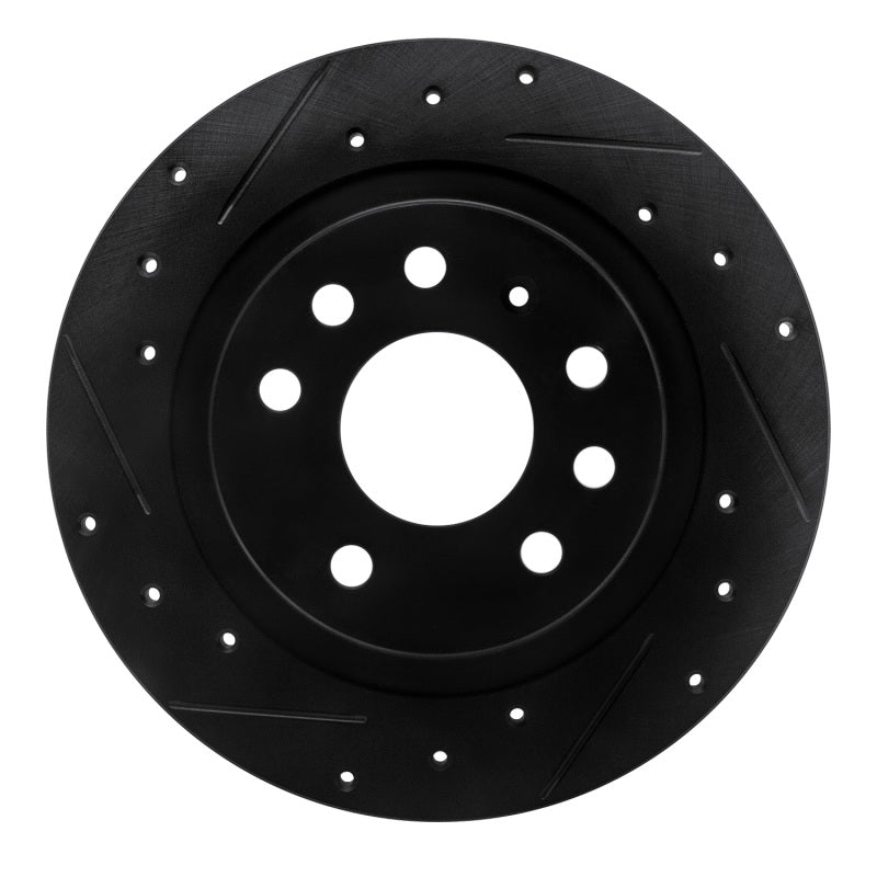 R1 Concepts R1 03-11 Cadillac BLS (Mexico) Rear Left Drilled & Slotted Black Brake Rotor