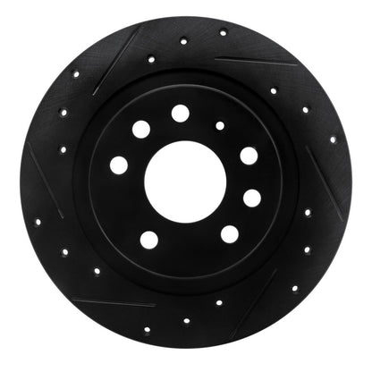 R1 Concepts R1 03-11 Cadillac BLS (Mexico) Rear Left Drilled & Slotted Black Brake Rotor