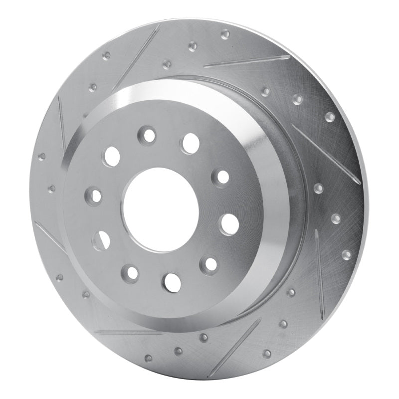 R1 Concepts R1 18-25 Jeep Wrangler Rear Left Drilled & Slotted Silver Brake Rotor