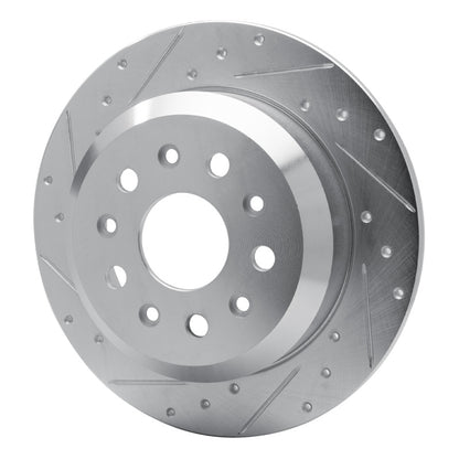 R1 Concepts R1 18-25 Jeep Wrangler Rear Left Drilled & Slotted Silver Brake Rotor