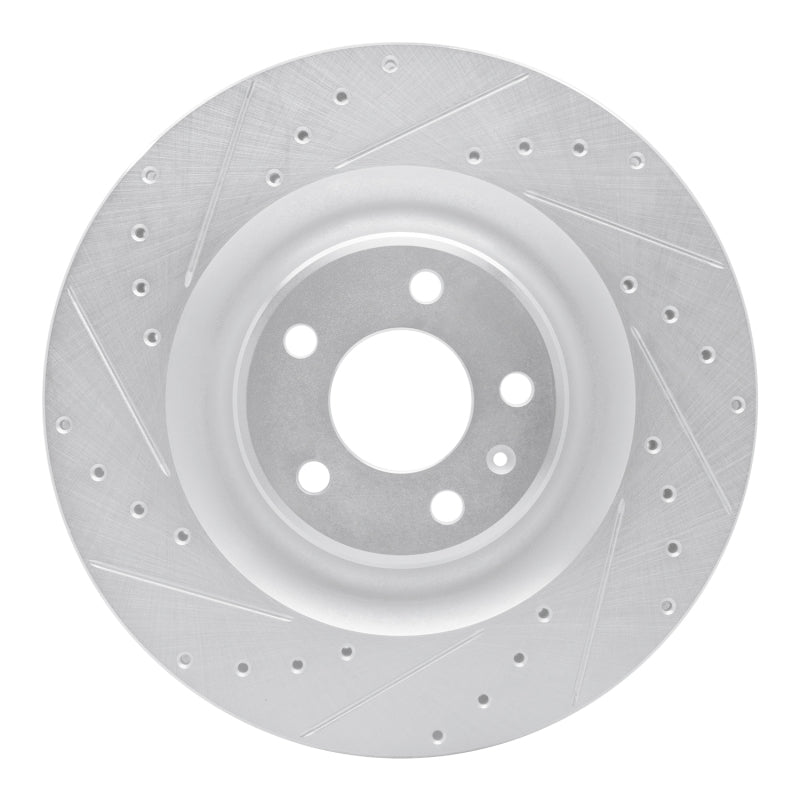 R1 Concepts R1 17-25 Audi e-Tron S Rear Left Drilled & Slotted Silver Brake Rotor