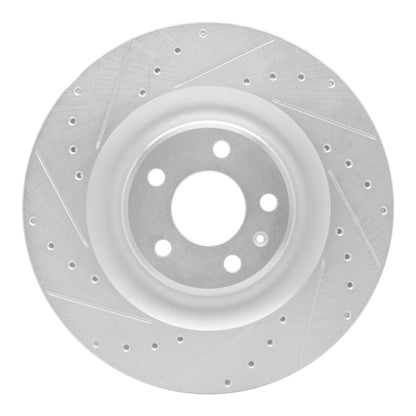 R1 Concepts R1 17-25 Audi e-Tron S Rear Left Drilled & Slotted Silver Brake Rotor