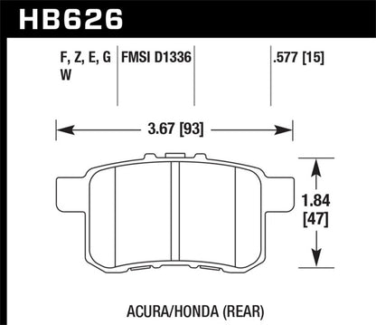 Hawk Performance Hawk 11-14 Acura TSX HPS 5.0 Rear Brake Pads