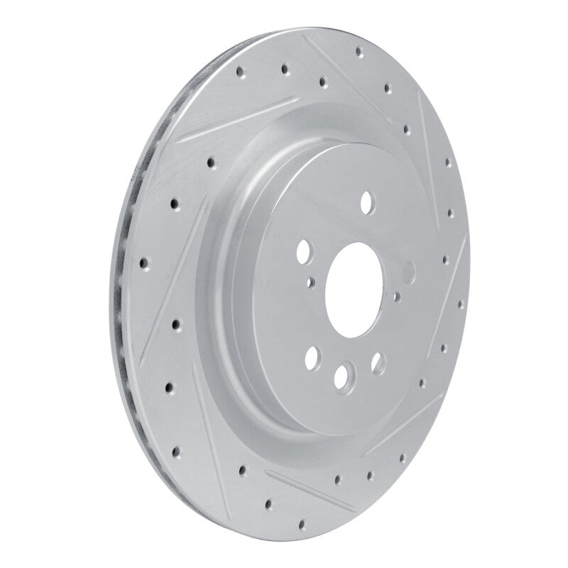 R1 Concepts R1 20-25 Lexus RX500h Rear Right Drilled & Slotted Silver Brake Rotor