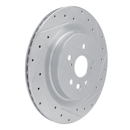 R1 Concepts R1 20-25 Lexus RX500h Rear Right Drilled & Slotted Silver Brake Rotor
