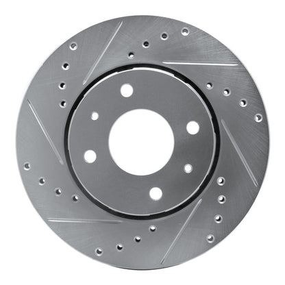 R1 Concepts R1 00-04 Volvo S40 Front Left Drilled & Slotted Silver Brake Rotor